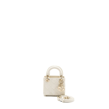 Top quality Dior micro lady Top quality Dior bag lambskin white