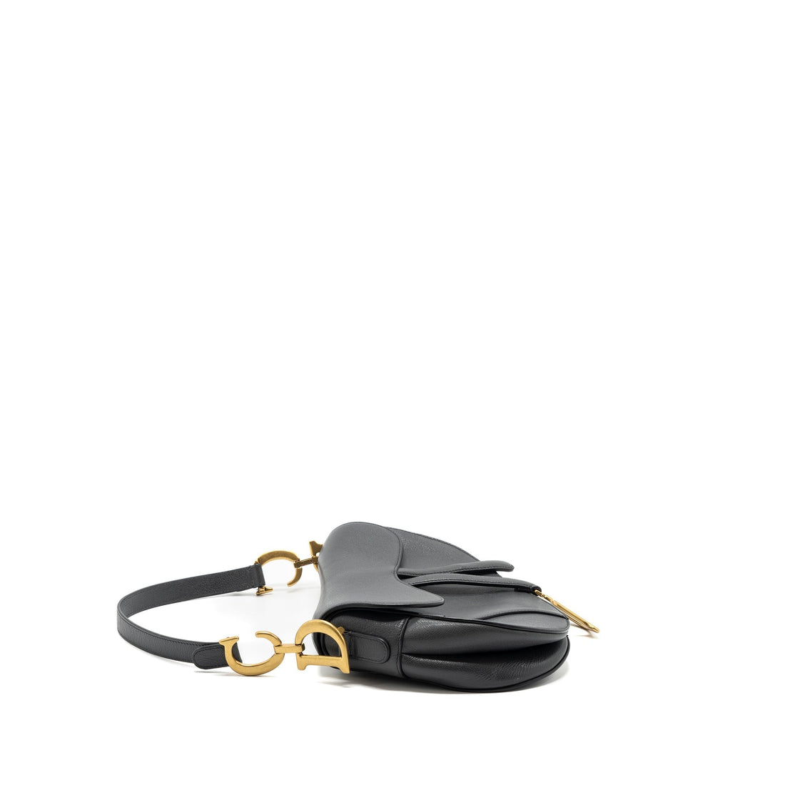 Top quality Dior Medium Saddle Bag GoatSkin Dark Grey
