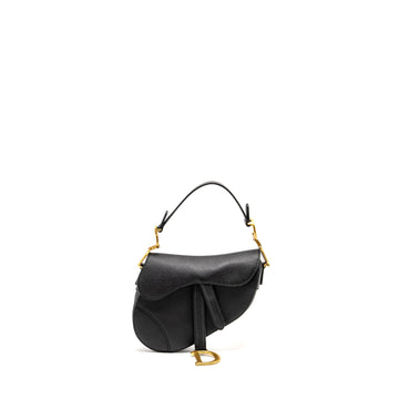 Top quality Dior Mini Saddle Bag Calfskin Black