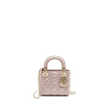 Top quality Dior Mini Lady Top quality Dior lambskin light pink