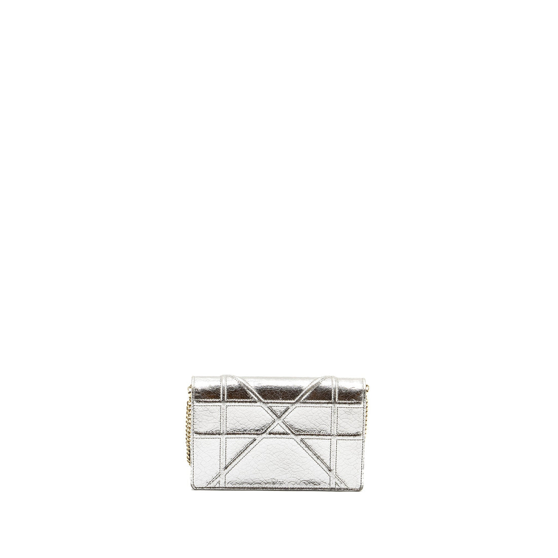 Top quality Dior Mini Top quality Diorama Bag Leather Metallic Silver