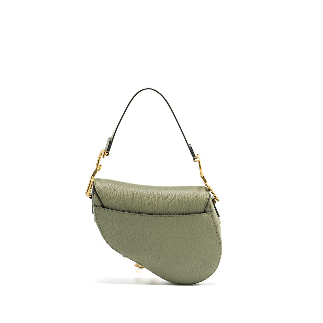 Top quality Dior Medium Saddle Bag Grained Calfskin Green