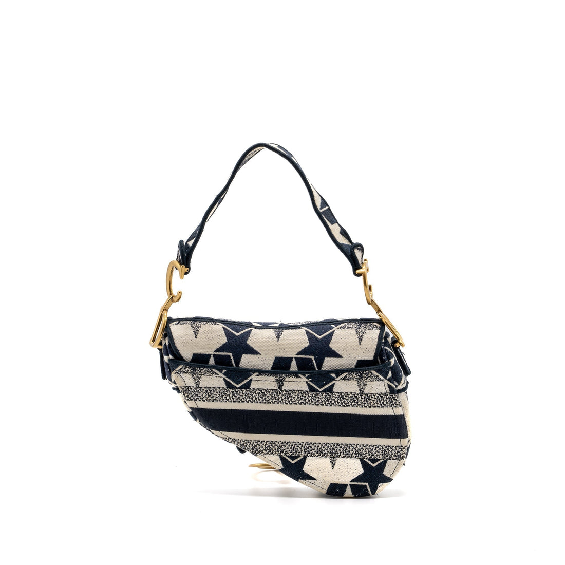 Top quality Dior saddle bag canvas limited print dark blue / white