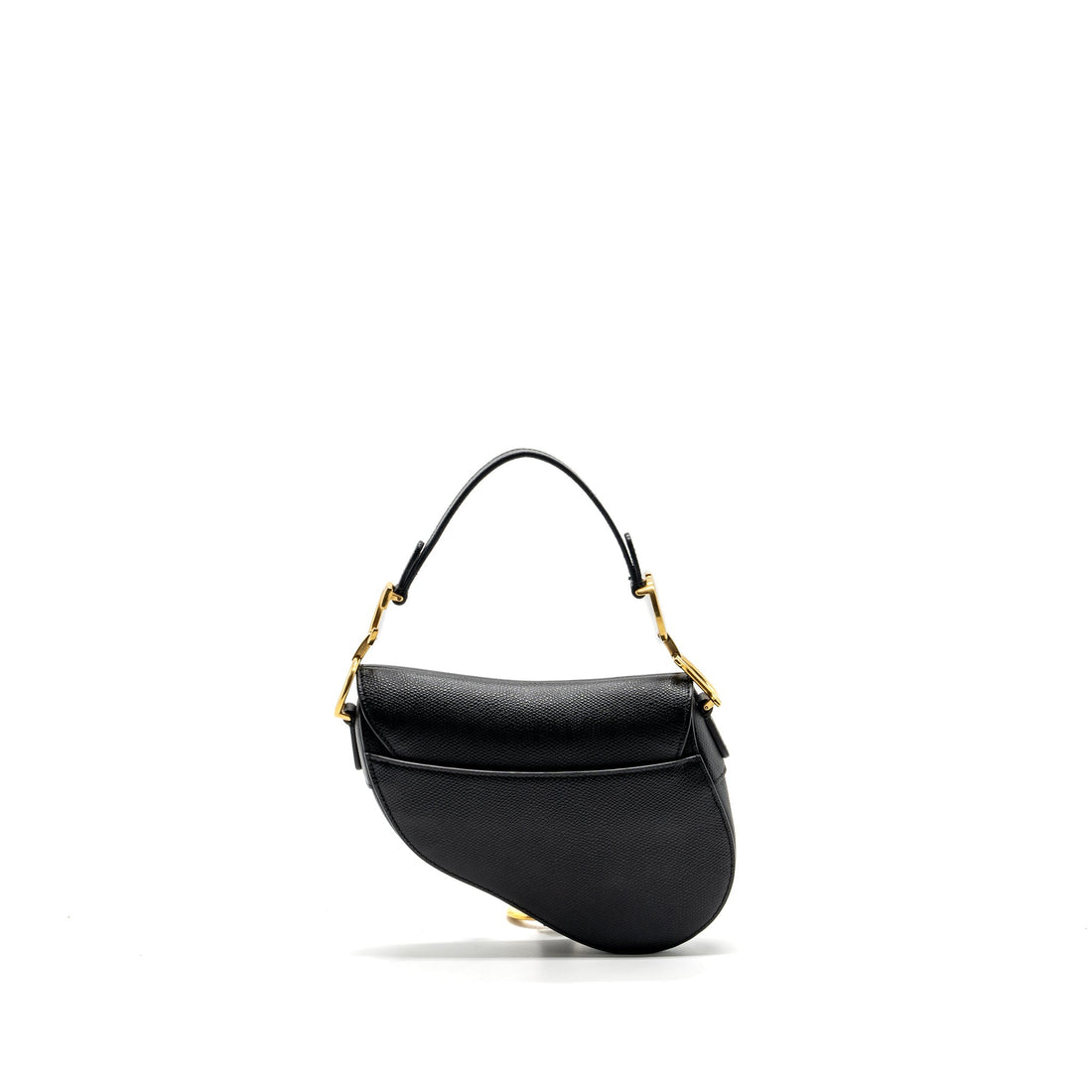 Top quality Dior mini saddle bag grained calfskin black