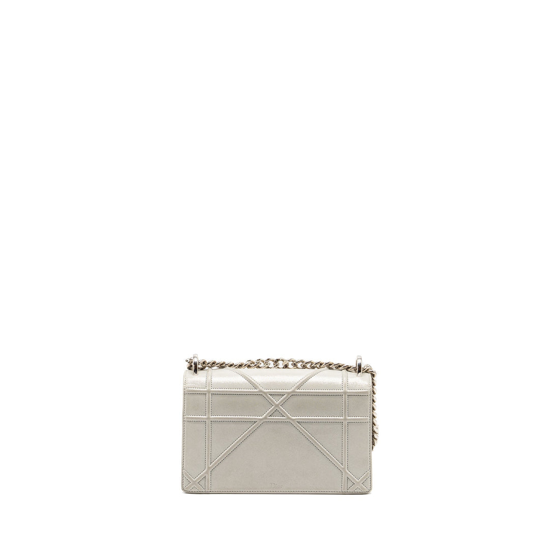 Top quality Dior small Top quality Diorama leather iridescent Pearl grey