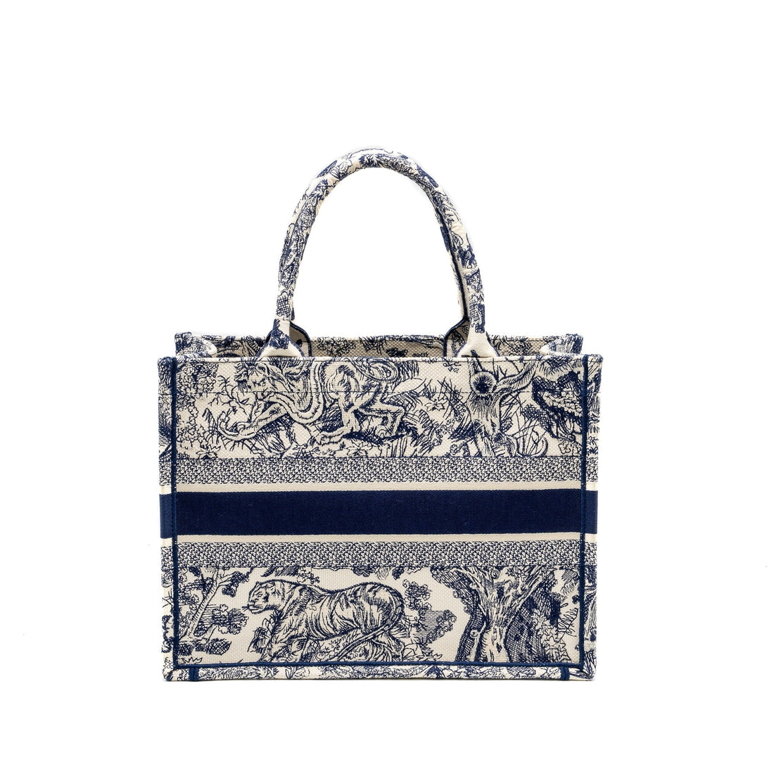 Top quality Dior Medium Book tote Blue Toile De Jouy Embroidery Canvas