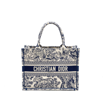Top quality Dior Medium Book tote Blue Toile De Jouy Embroidery Canvas