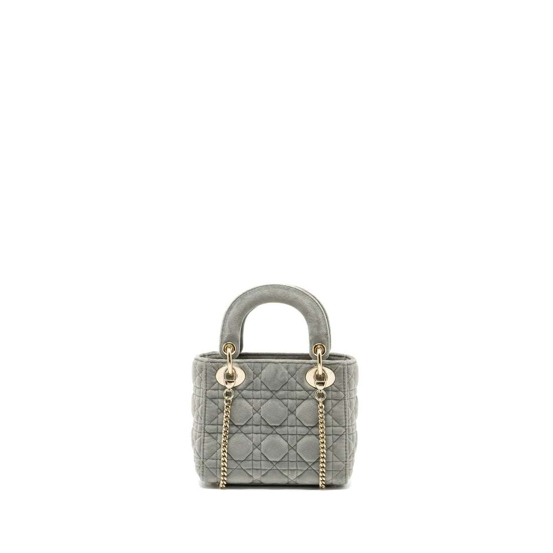 Top quality Dior Mini Lady Top quality Dior Velvet Light Grey