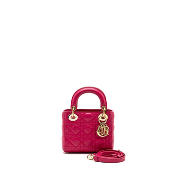 Top quality Dior mini lady Top quality Dior lambskin pink