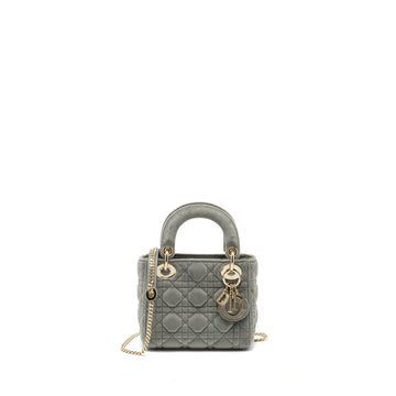 Top quality Dior Mini Lady Top quality Dior Velvet Light Grey