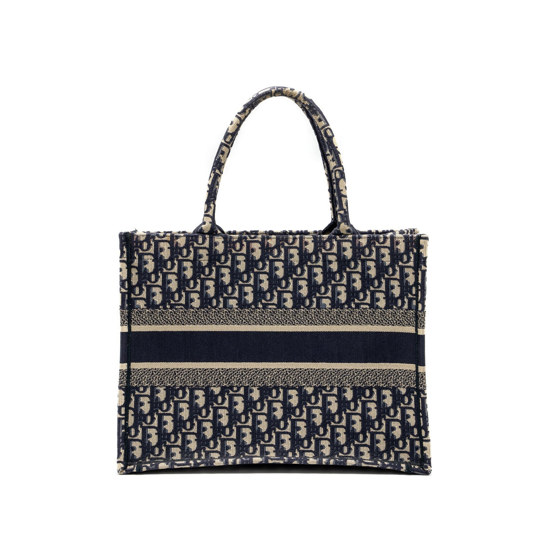 Top quality Dior medium book tote blue oblique emboidery