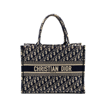 Top quality Dior medium book tote blue oblique emboidery