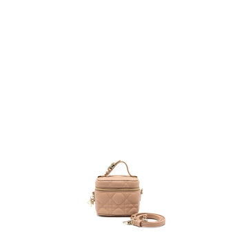 Top quality Dior Micro Lady Top quality Dior Vanity Case lambskin dark beige