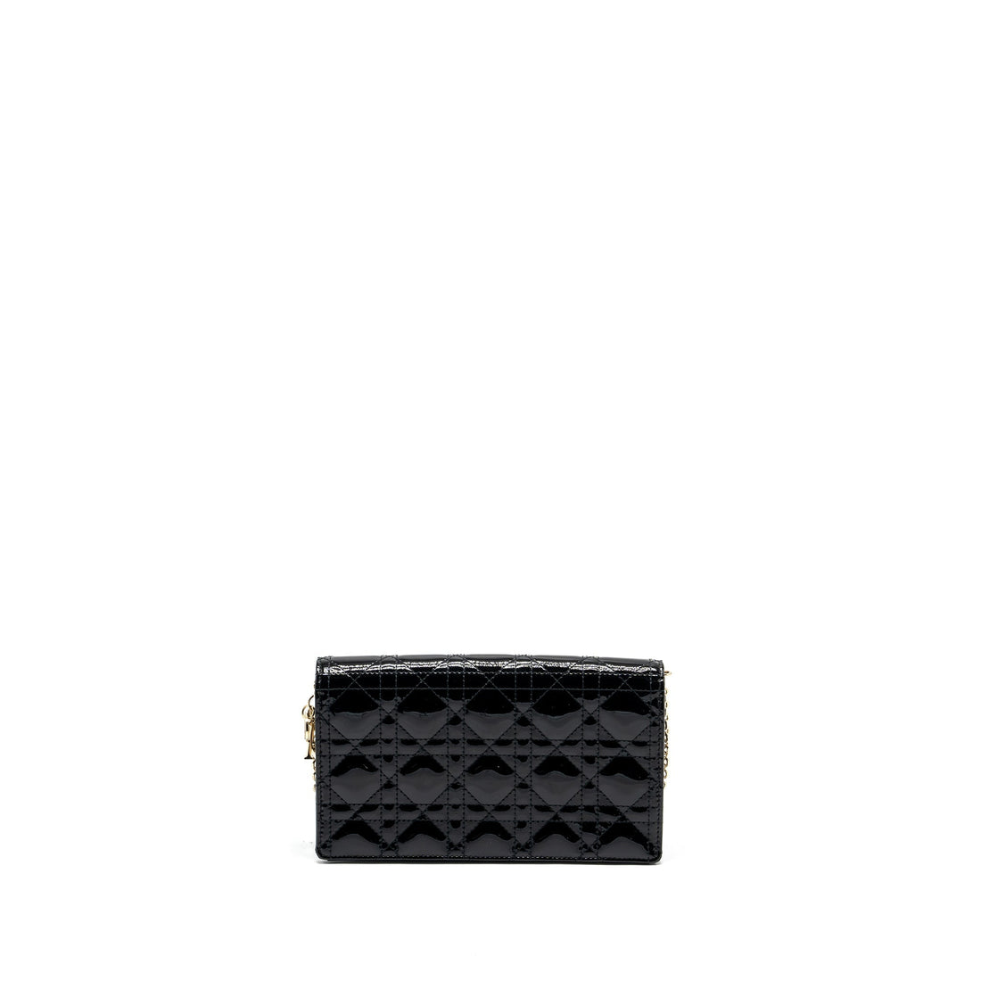 Top quality Dior Lady Top quality Dior Pouch Wallet on Chain Patent Black
