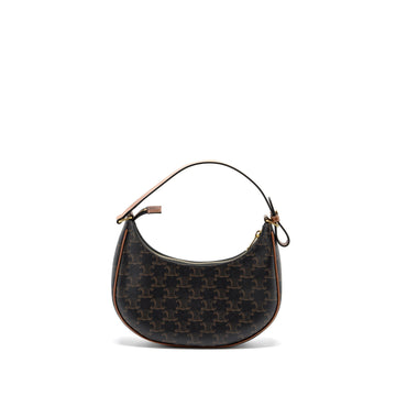 Celine Ava bag triomphe canvas / calfskin brown GHW