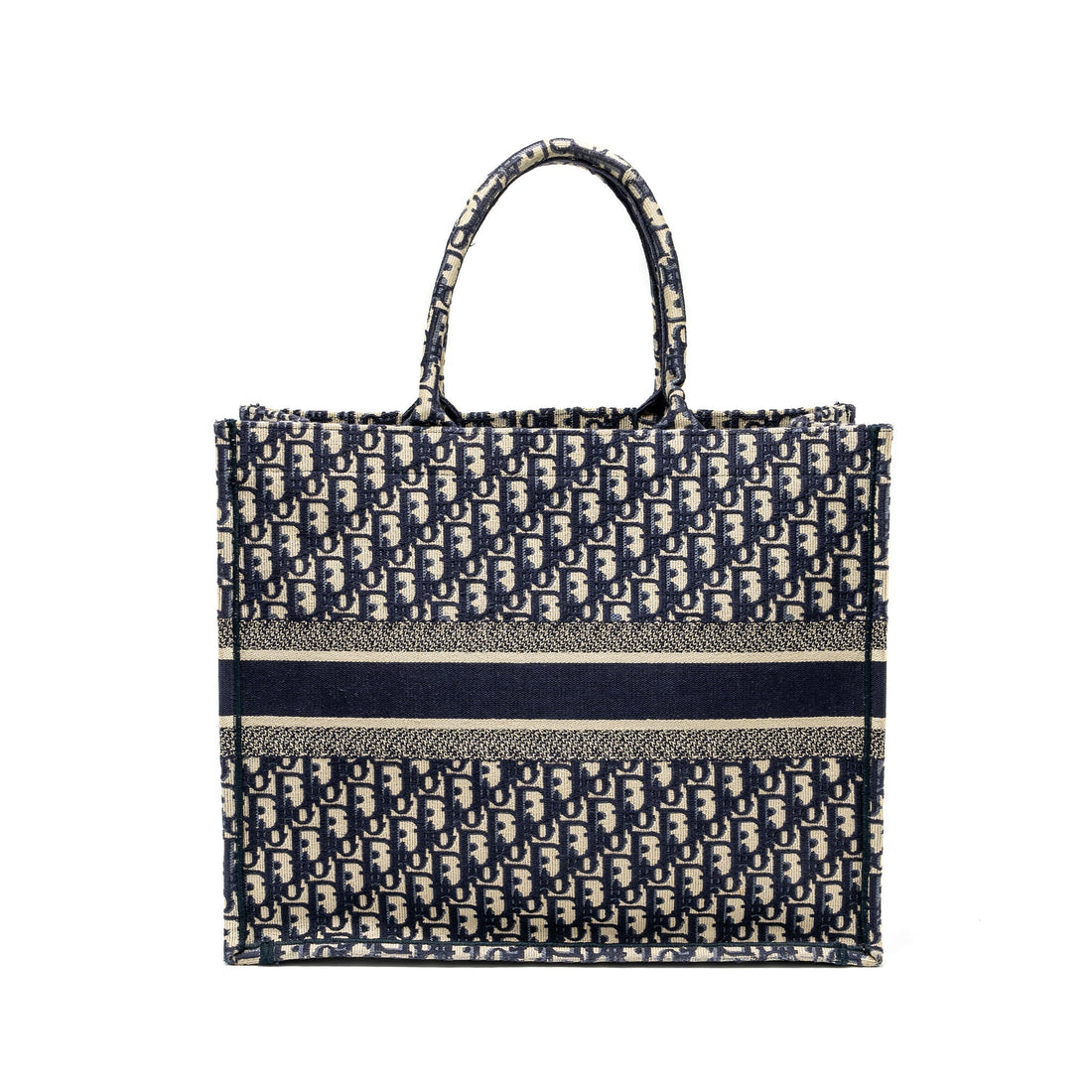 Top quality Dior Large Book tote blue oblique EMBROIDERY