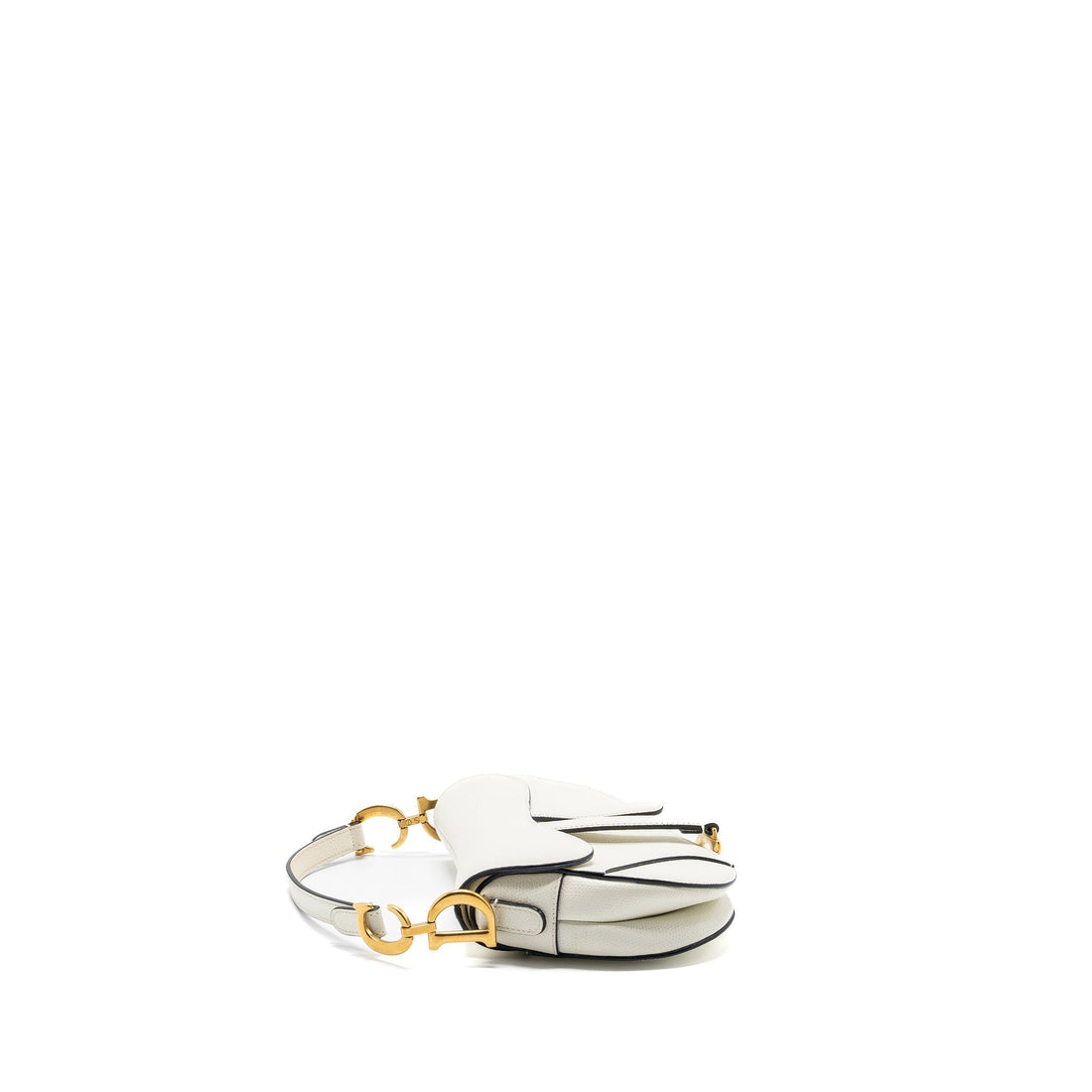 Top quality Dior Mini Saddle Bag Calfskin White