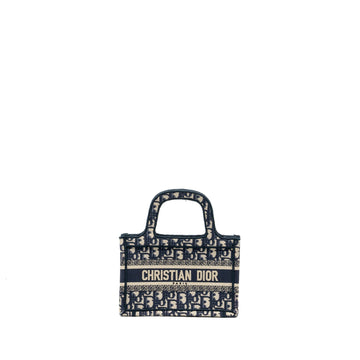 Top quality Dior MINI BOOK TOTE BLUE OBLIQUE EMBROIDERY