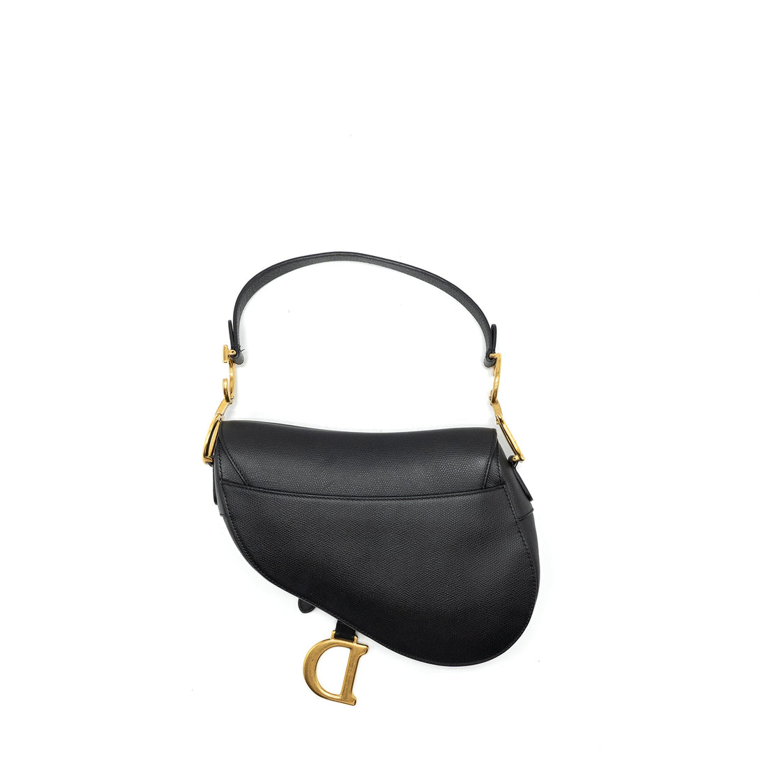 Top quality Dior Medium Saddle Bag Grained Calfskin Black GWH