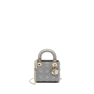 Top quality Dior Mini Lady Top quality Dior Lambskin Grey