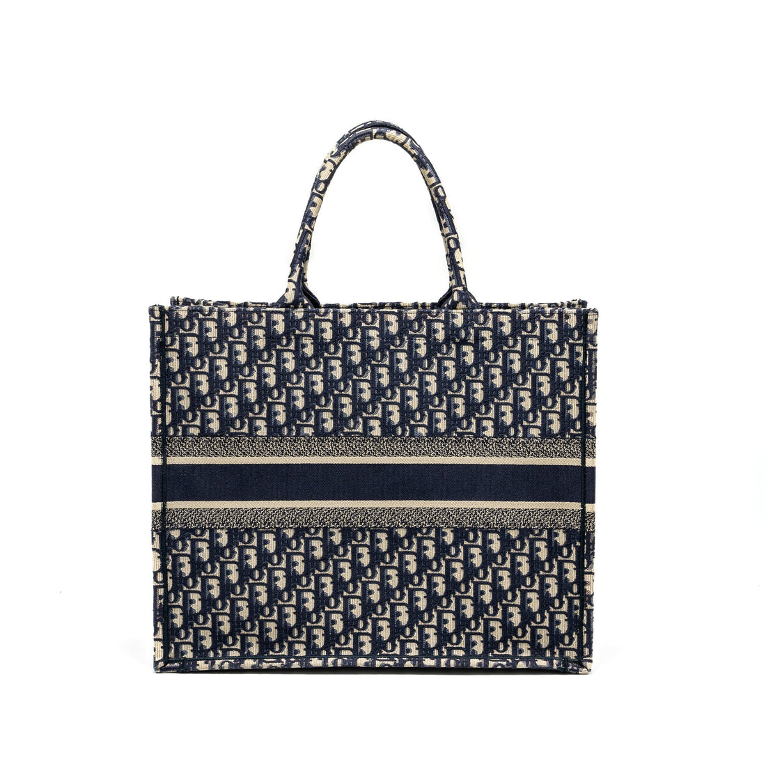 Top quality Dior Large Book Tote Blue Top quality Dior Oblique Embroidery