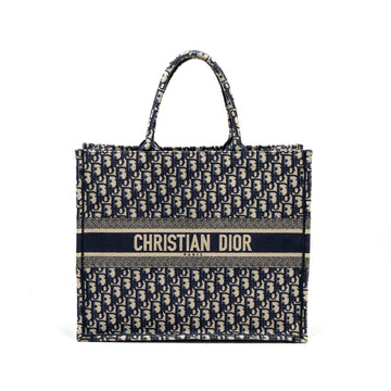 Top quality Dior Large Book Tote Blue Top quality Dior Oblique Embroidery
