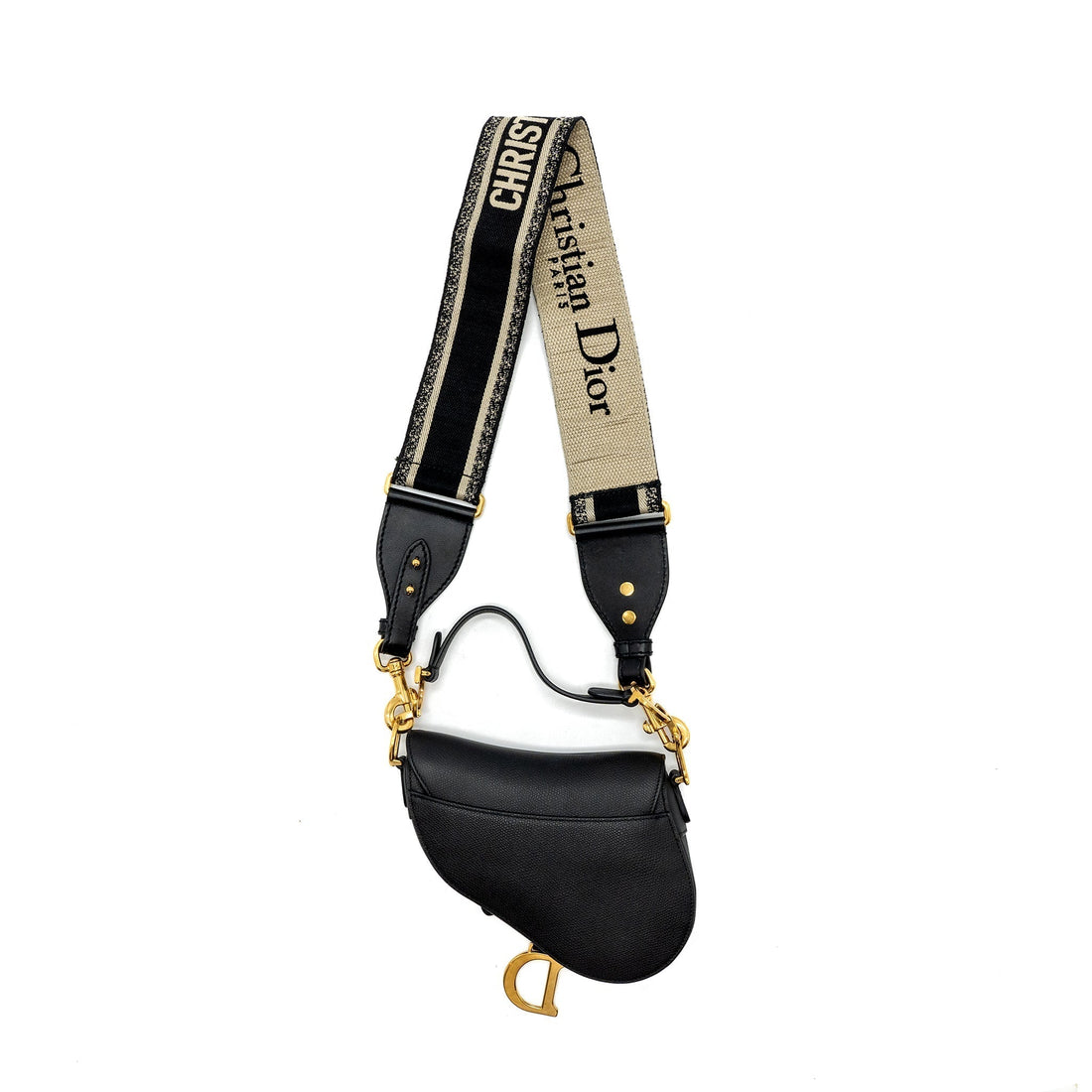 Top quality Dior Mini Saddle Bag Calfskin Black  With An Extra Top quality Dior Strap