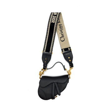 Top quality Dior Mini Saddle Bag Calfskin Black  With An Extra Top quality Dior Strap