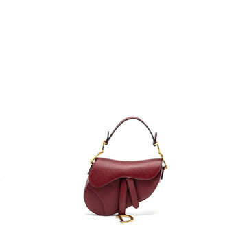 Top quality Dior Mini Saddle bag calfskin red