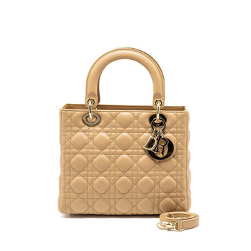 Top quality Dior Medium Lady Top quality Dior Lambskin Beige