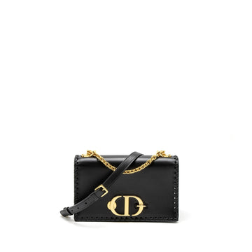 Top quality Dior 30 Montaigne Flap Bag Calfskin Black