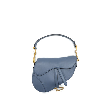 Top quality Dior medium saddle bag goat skin light blue
