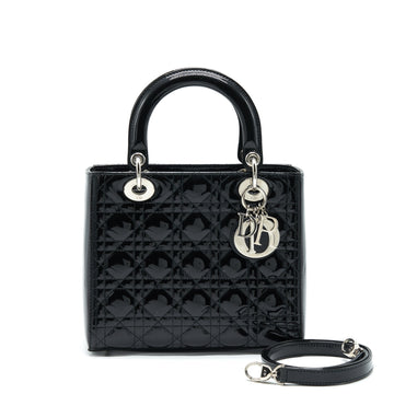 Top quality Dior Medium Lady Top quality Dior Patent Leather Black