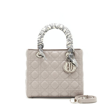 Top quality Dior Lady Top quality Dior Medium Lambskin Grey With An Extra Twilly