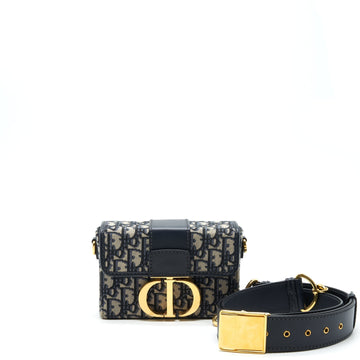 Top quality Dior 30 Montaigne Box Bag Blue Oblique Jacquard