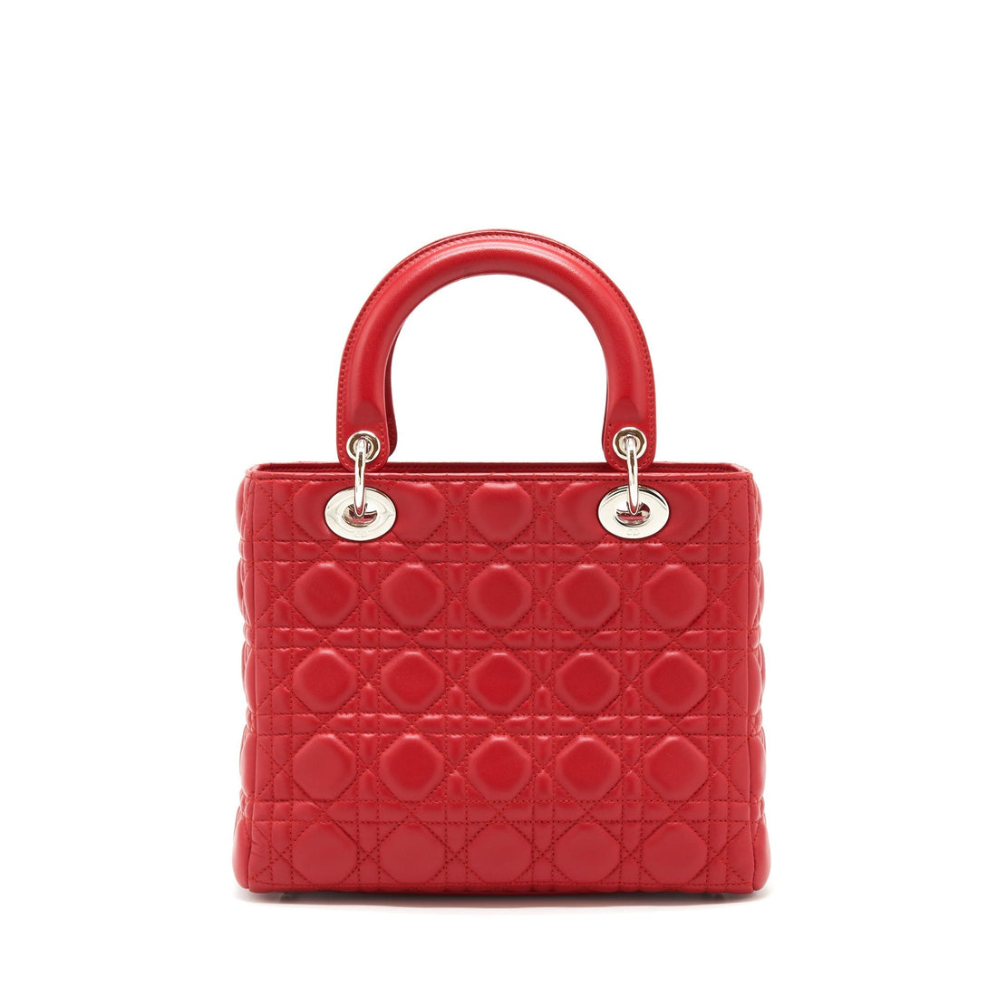 Top quality Dior Lady Top quality Dior Bag Medium Fuchsia Lambskin Red
