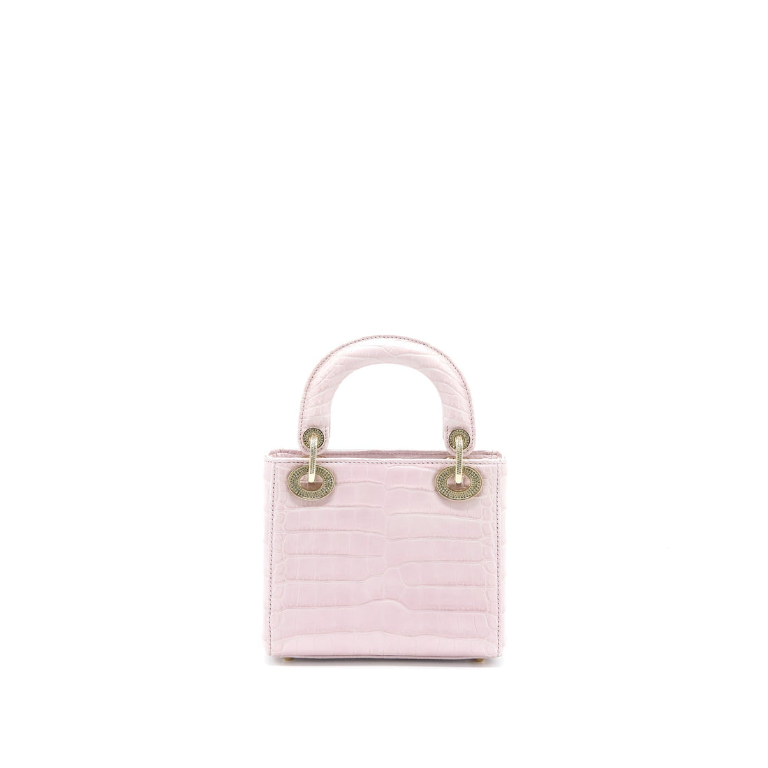 Top quality Dior Mini Lady Top quality Dior Alligator Mississippiensis Light Pink Crystal