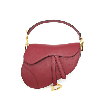 Top quality Dior Medium Saddle Bag Grained Calfskin Red