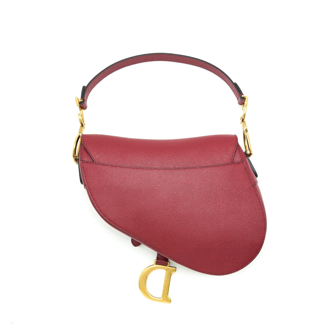 Top quality Dior Medium Saddle Bag Grained Calfskin Red