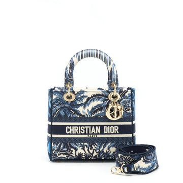 Top quality Dior Medium Lady D-Lite Bag Aqua Blue Toile De Jouy Embroidery