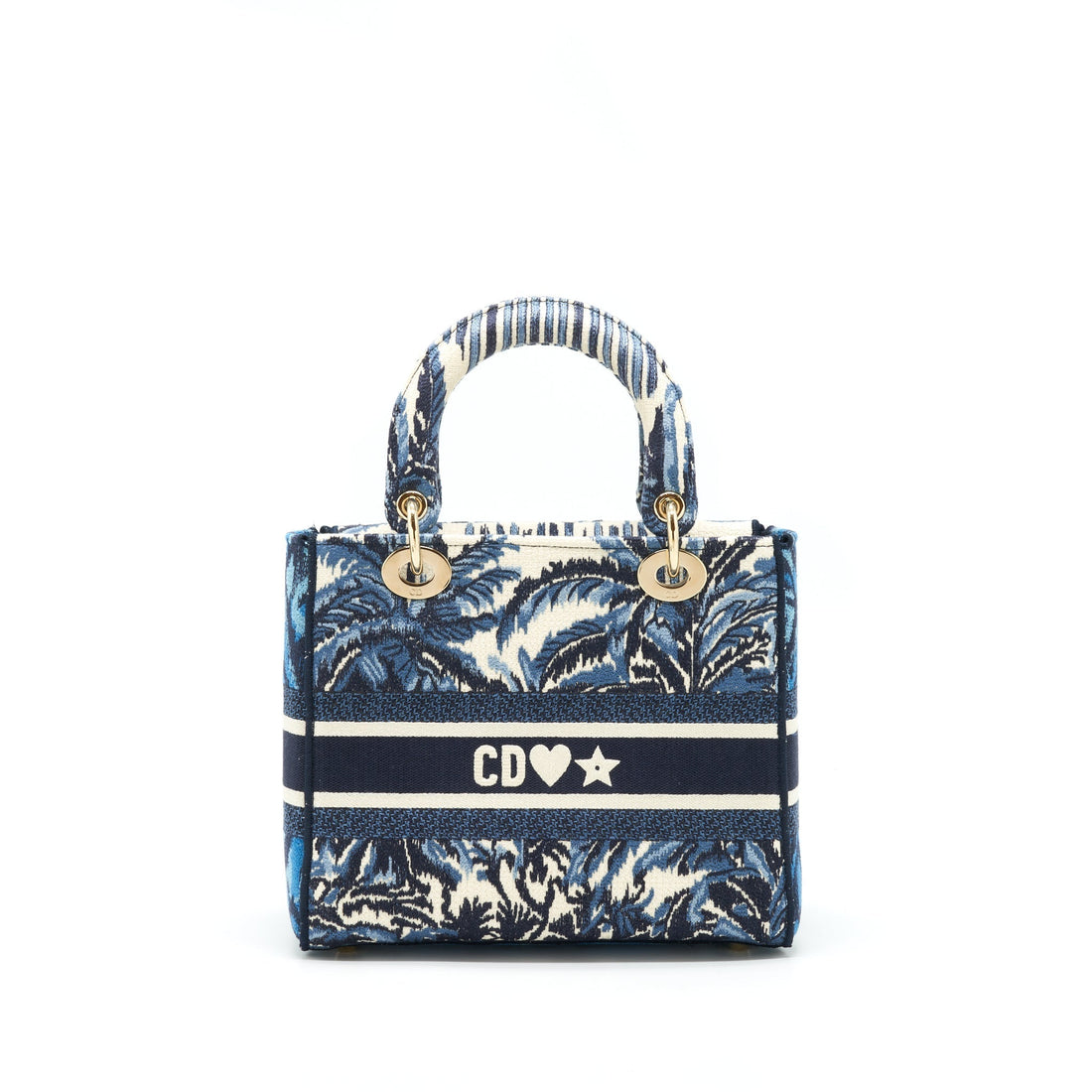 Top quality Dior Medium Lady D-Lite Bag Aqua Blue Toile De Jouy Embroidery