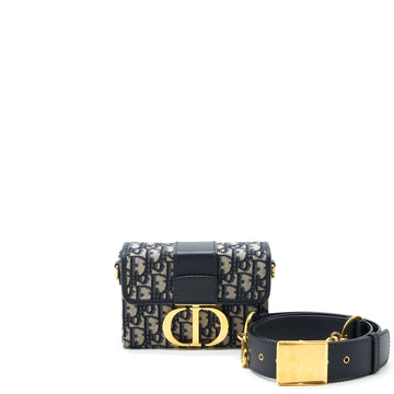 Top quality Dior 30 Montaigne Mini Box Bag Blue Oblique