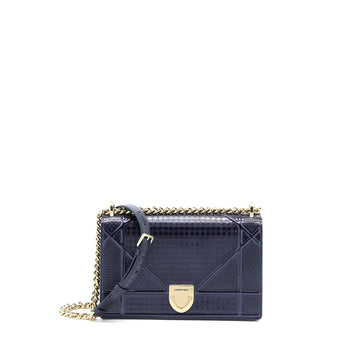 Top quality Dior Medium Top quality Diorama Calfskin Metallic Navy