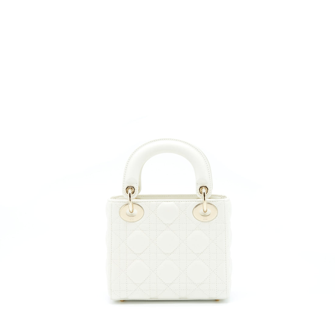 Top quality Dior Mini Lady Top quality Dior Tote Bag Lambskin White