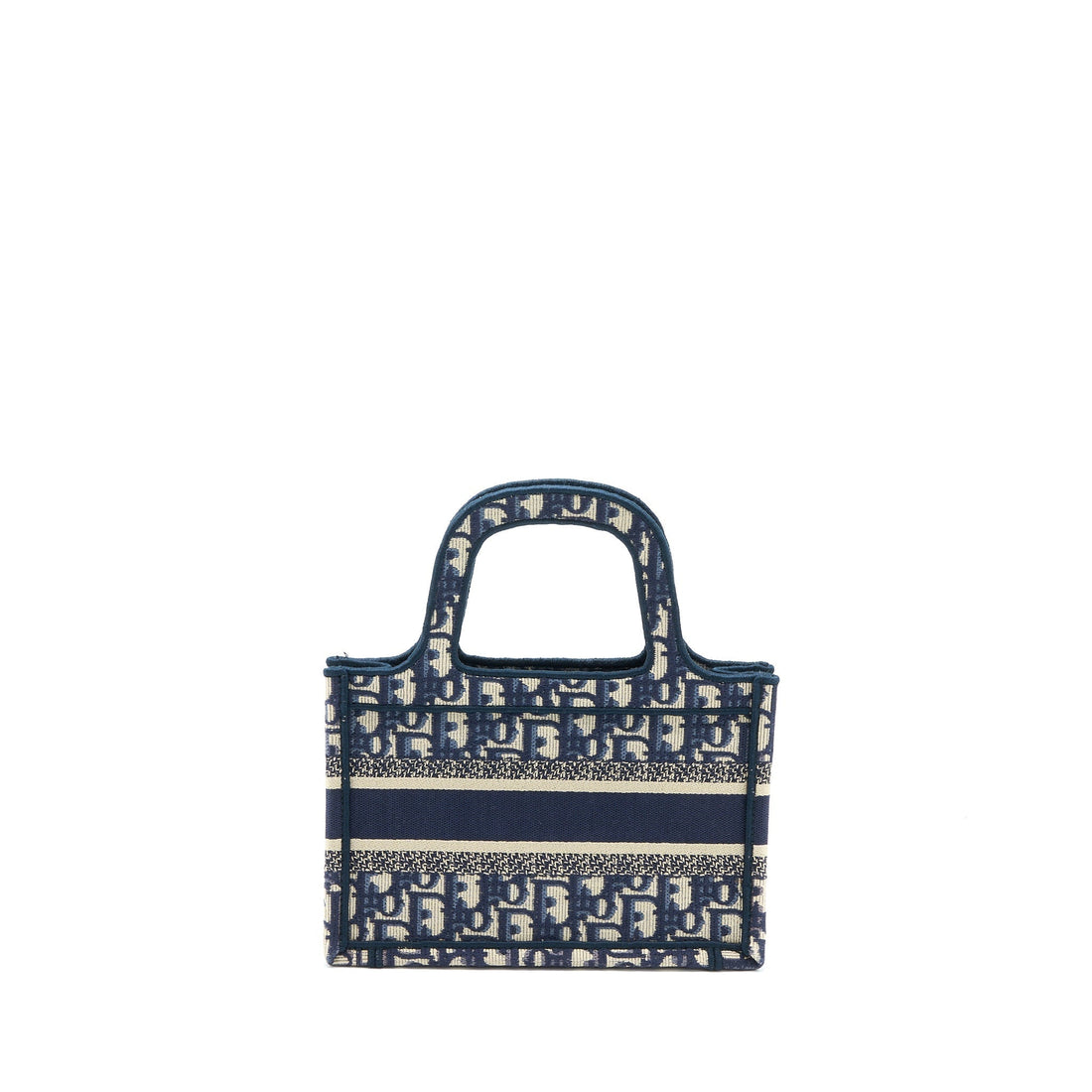 Top quality Dior Mini Book Tote Blue Oblique Embroidery