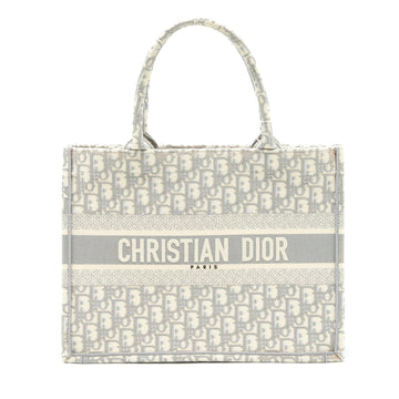 Top quality Dior Medium Book Tote Grey Oblique Embroidery