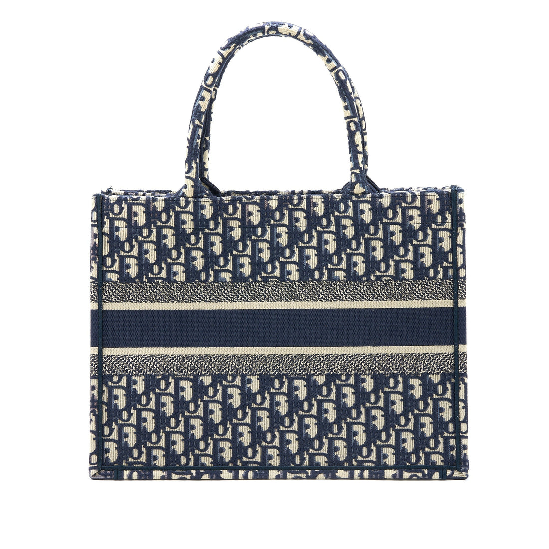 Top quality Dior Medium Book Tote Blue Oblique Embroidery