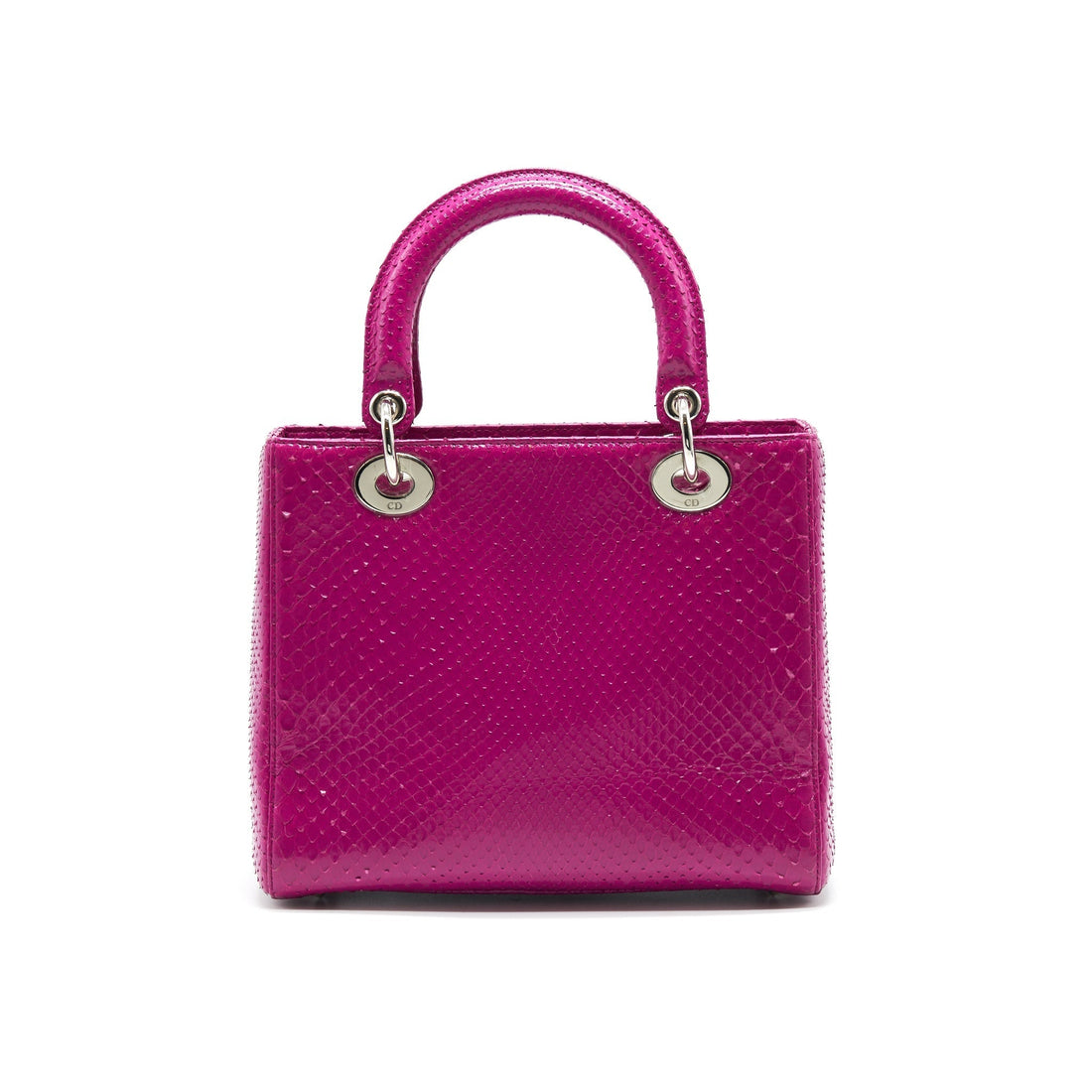 Top quality Dior Python Medium Lady Top quality Dior Bag Plum Pink