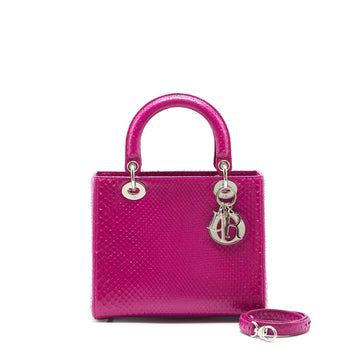 Top quality Dior Medium Lady Top quality Dior bag Python Dark Pink