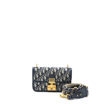 Top quality Dior Addict Flap Bag Blue Top quality Dior Oblique Jacquard